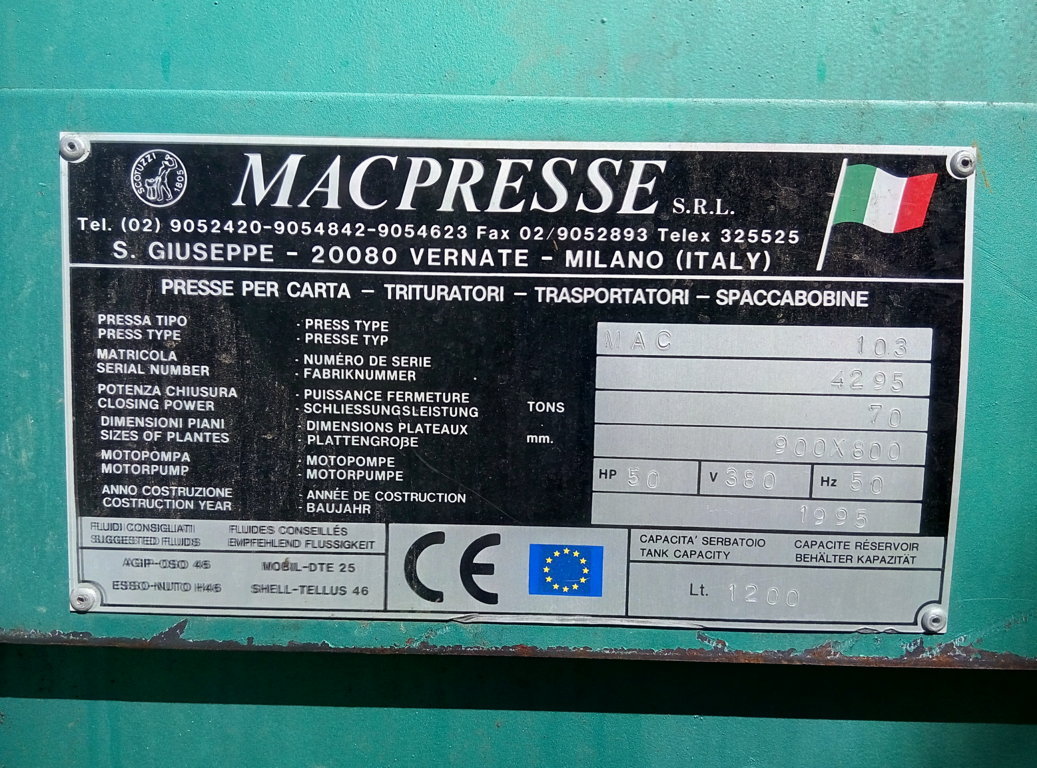 Pressa Mac103 - Macpresse