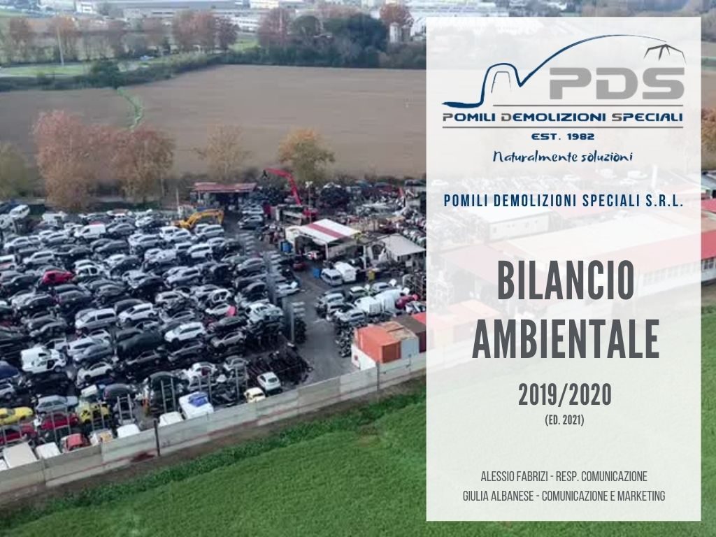 Copertina del Bilancio ambientale 2019-2020 (ed. 2021) | Pomili Demolizioni Speciali Srl