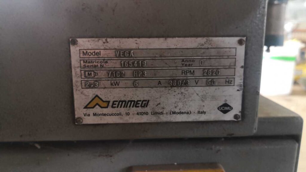 Troncatrice per profili alluminio EMMEGI | Etichetta